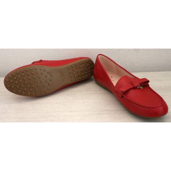 Kate Spade A25/132 Women’s Sz 10B Red Desi Leather Bow Slip-On Loafers - Picture 4 of 12